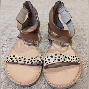 Dolce Vita Tan and Leopard Sandals, Size 8